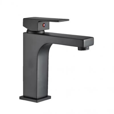 Modern Basin Mixer Faucets Low Price Bathroom Faucets Square Black Single Hole High Quality Washbasin Faucets