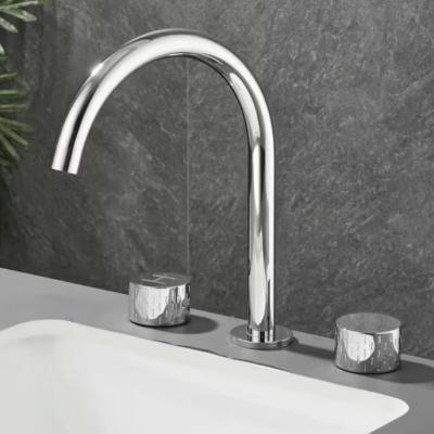 Sanitary Ware Deck Mount Hot Cold Water Under Counter Vessel Sink Bathroom Tap Three Hole Basin Faucet