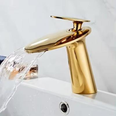 Sanitary Ware Single Lever Hot And Cold Water Deck Mount Brass Bathroom Basin Faucet Mixer Tap Waterfall Face Wash Basin Faucet